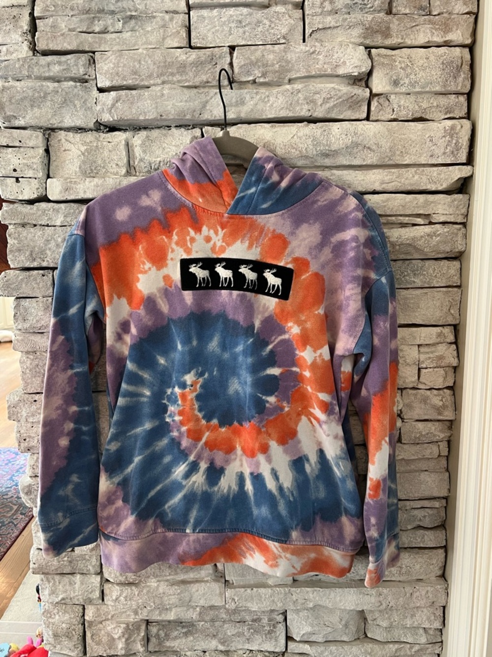 abercrombie kids Tie-Dye Hoodie in Purple, Blue & Orange